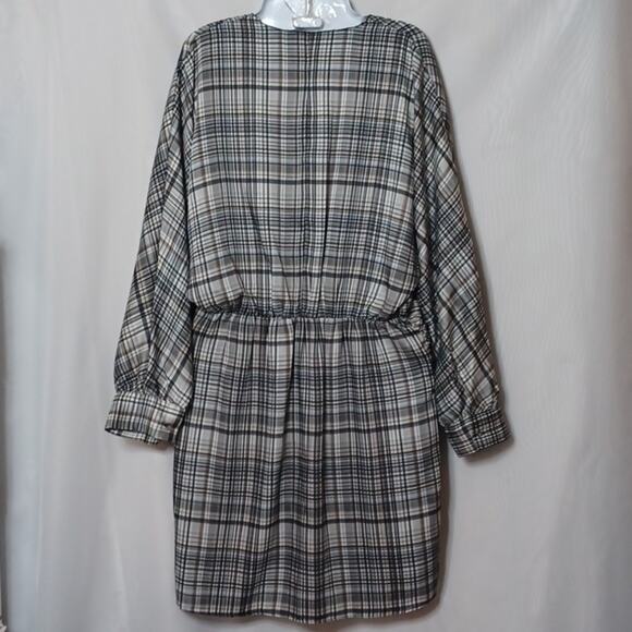 ZARA Women's Gray Plaid Dress With Dolman Sleeve. Size M - Picture 10 of 12